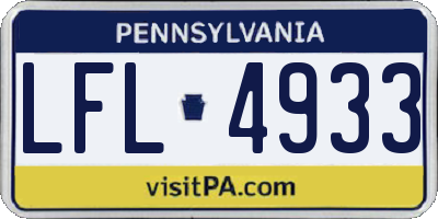 PA license plate LFL4933