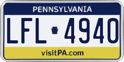 PA license plate LFL4940