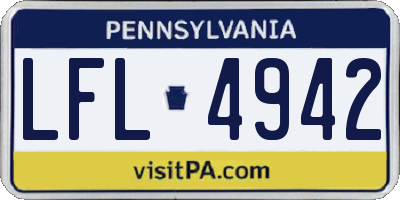 PA license plate LFL4942