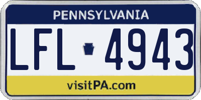 PA license plate LFL4943