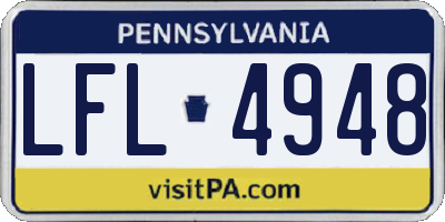 PA license plate LFL4948