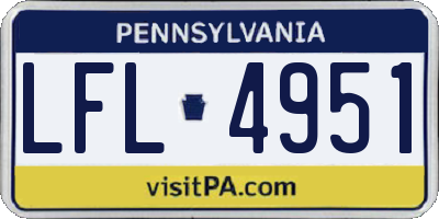 PA license plate LFL4951
