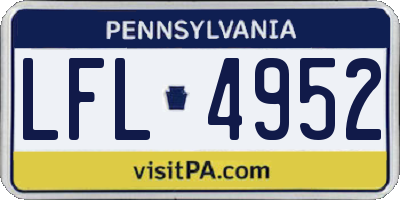 PA license plate LFL4952