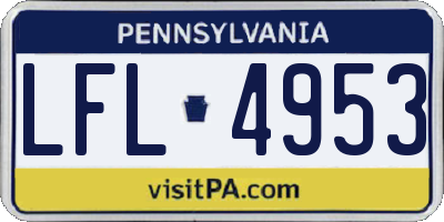 PA license plate LFL4953
