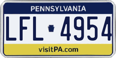 PA license plate LFL4954