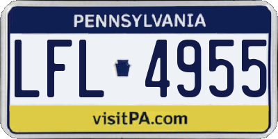 PA license plate LFL4955