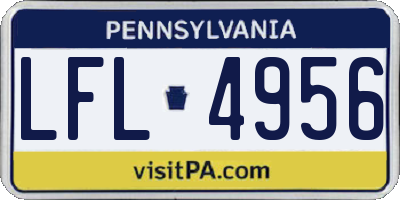 PA license plate LFL4956