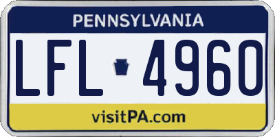 PA license plate LFL4960