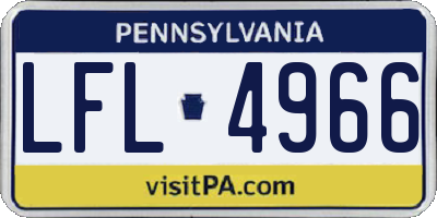 PA license plate LFL4966