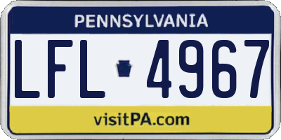 PA license plate LFL4967