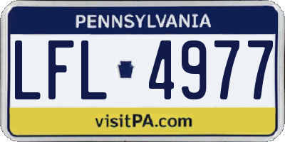 PA license plate LFL4977