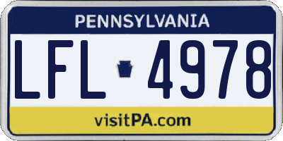 PA license plate LFL4978