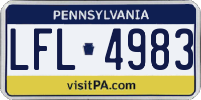 PA license plate LFL4983