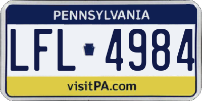PA license plate LFL4984