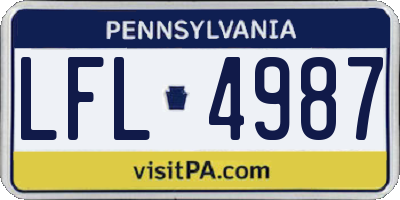 PA license plate LFL4987