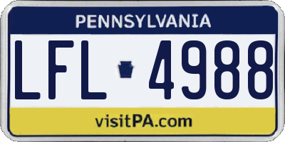 PA license plate LFL4988