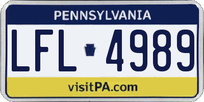 PA license plate LFL4989