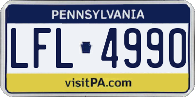 PA license plate LFL4990