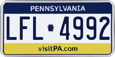 PA license plate LFL4992