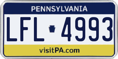 PA license plate LFL4993