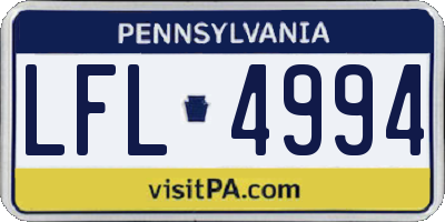 PA license plate LFL4994