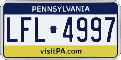 PA license plate LFL4997