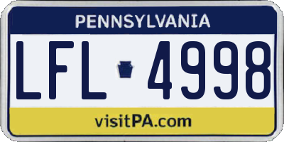 PA license plate LFL4998