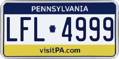 PA license plate LFL4999