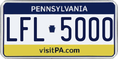 PA license plate LFL5000
