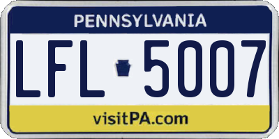 PA license plate LFL5007