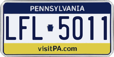 PA license plate LFL5011