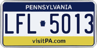 PA license plate LFL5013