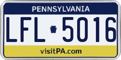 PA license plate LFL5016