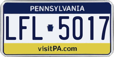 PA license plate LFL5017