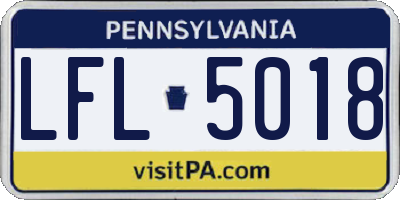 PA license plate LFL5018