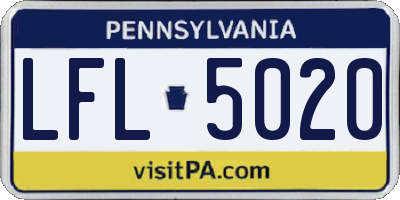 PA license plate LFL5020