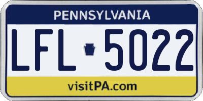 PA license plate LFL5022