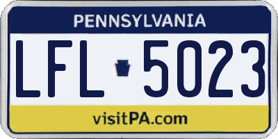 PA license plate LFL5023