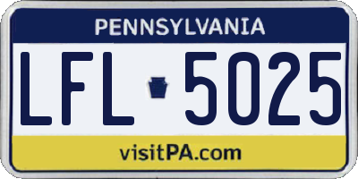 PA license plate LFL5025