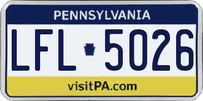 PA license plate LFL5026