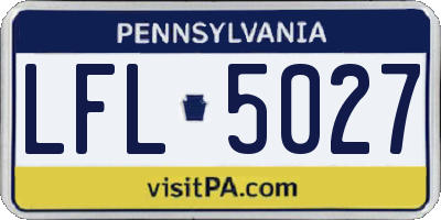 PA license plate LFL5027