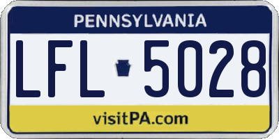 PA license plate LFL5028