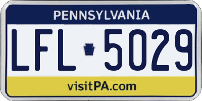 PA license plate LFL5029
