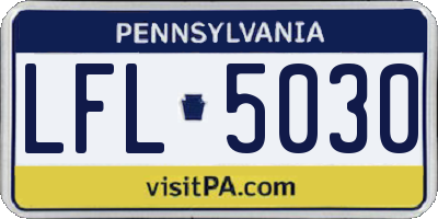PA license plate LFL5030