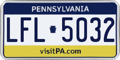 PA license plate LFL5032