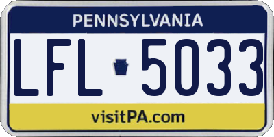 PA license plate LFL5033