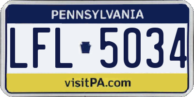 PA license plate LFL5034
