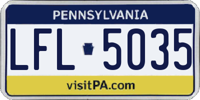 PA license plate LFL5035