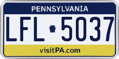 PA license plate LFL5037