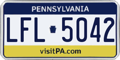 PA license plate LFL5042